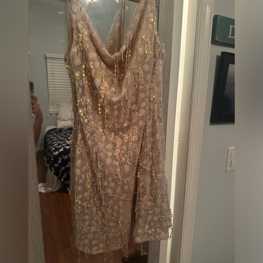 Gold sequin dress